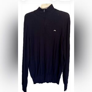 J.Lindeberg the Olympic Club Black Half-Zip Performance Sweater